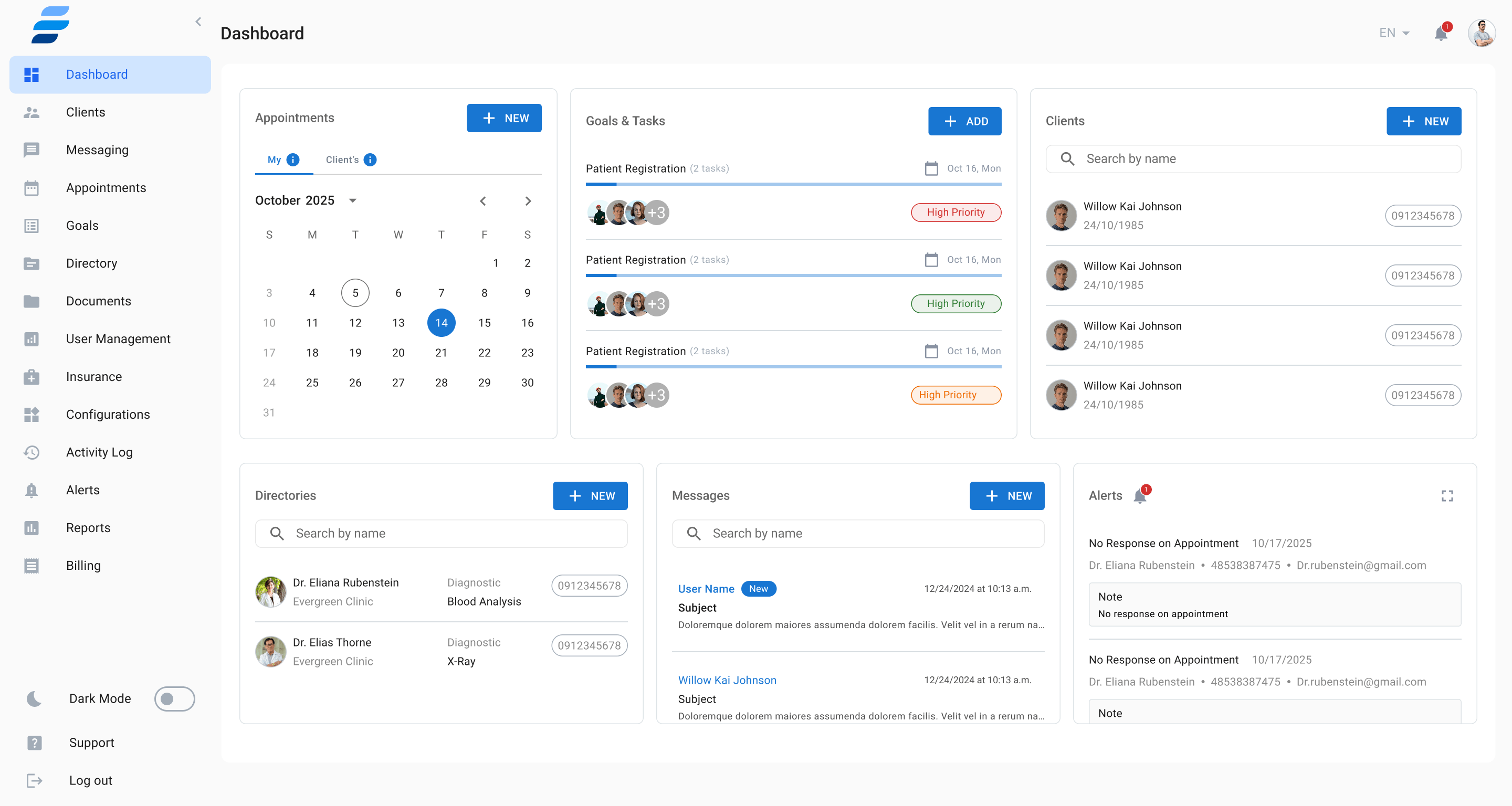 Enhance Care Dashboard